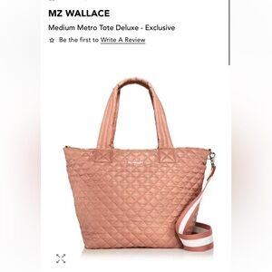 MZ Wallace Quilted Dusty Rose MZ Medium Metro Tote Deluxe - Exclusive Strap